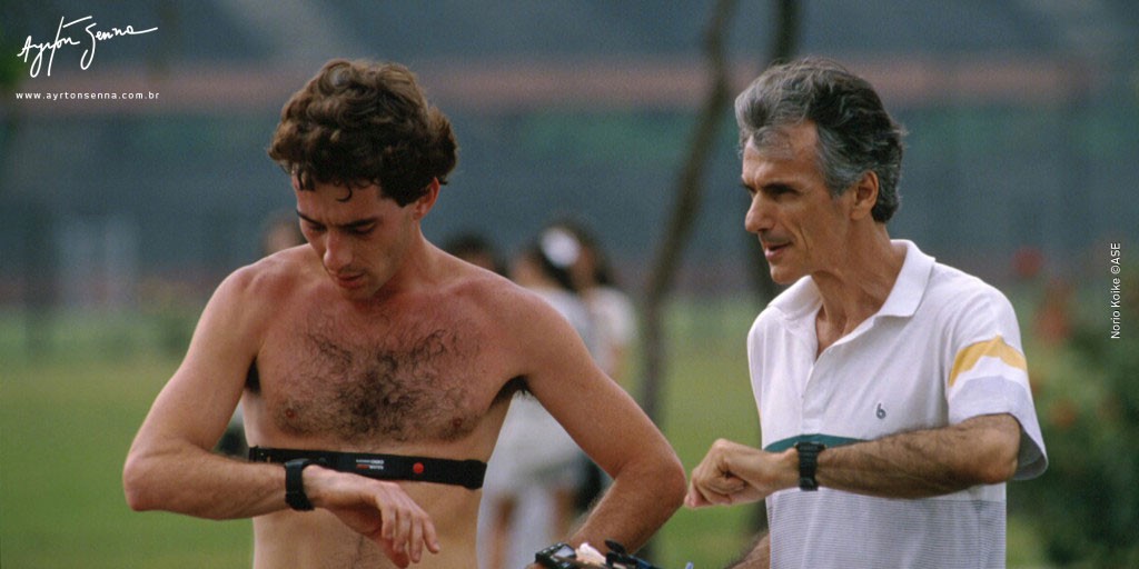 Ayrton Senna e seu treinamento. 