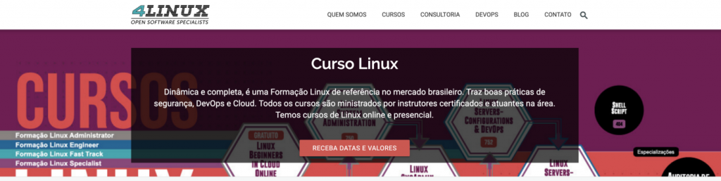 Formação em Administrador de Sistemas e Redes Linux/Unix — 4Linux